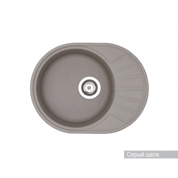 Мойка для кухни Aquaton Чезана круглая с крылом серый шелк 1A711232CS250