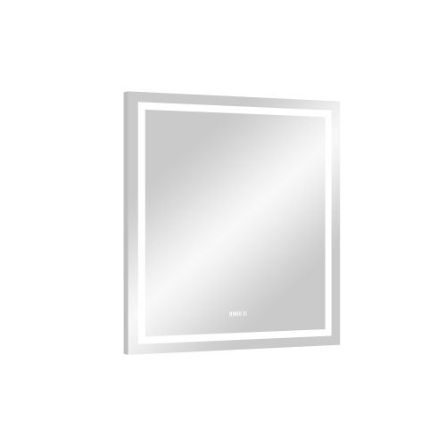 Зеркало Континент "Verte Led" 800х900 с часами, датчиком движения