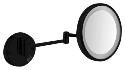 Зеркало с регулировкой и led-подсветкой, увеличение х3, Ø160 мм VANITY 08006.N черное