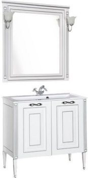 Мебель для ванной Aquanet Паола 90 белый/серебро (литьевой мрамор) 00182133