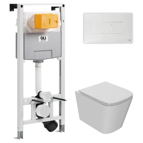 Сет: OLI 120 ECO Sanitarblock pneumatic+Панель KARISMA,бел., OLI + Унитаз Point Ника PN41081
