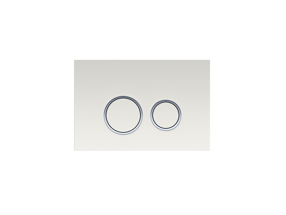 Клавиша смыва Aquatek белая R (кнопка круглая), ободок хром
