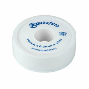 Лента ФУМ PTFE 6020 12ммх0,1ммх10м катушка среда: вода Aquasfera 6020-02
