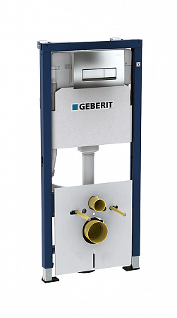 Комплект Geberit Duofix 458.128.21.1 для подвесного унитаза, 112 см, со смывным бачком скрытого монтажа Delta 12 см, клавиша Delta51 (хром)