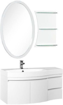 Мебель для ванной Aquanet Опера 115 L белый (2 дверцы 2 ящика) 00169414