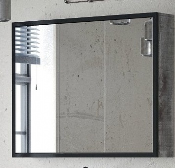 Зеркало-шкаф Corozo Айрон 90 черный/антик SD-00000282