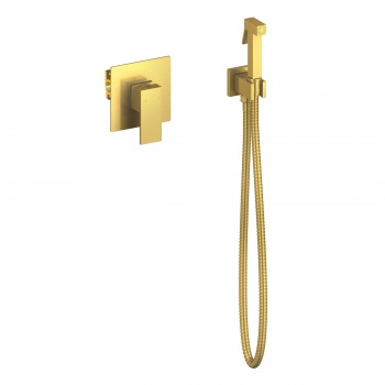 Смеситель встроенный с гигиеническим душем Timo Selene 2089/17SM золото матовое