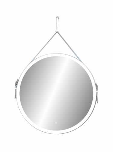 Зеркало Континент "Millenium White Led" D 650 на ремне из натуральной кожи белого цвета