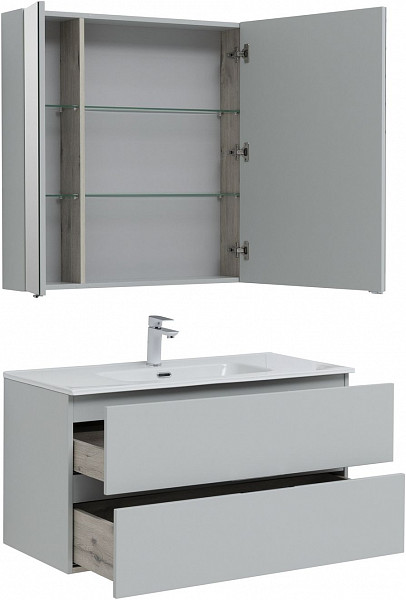 Мебель для ванной Aquanet Алвита New 100 2 ящика, серый 00274528