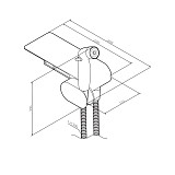 F0202622 Like, гигиенический набор со смесителем для душа с полкой, держателем туалетной бумаги, гиг