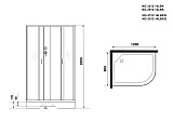 Душ.каб. NG-3312-14LBKG (1200х800х2000) низкий поддон(13см) стекло МАТОВОЕ 3 места