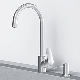 F8007T00 Like, набор 3в1: смеситель для кухни с каналом для питьевой воды, фильтр, диспенсер, хром,