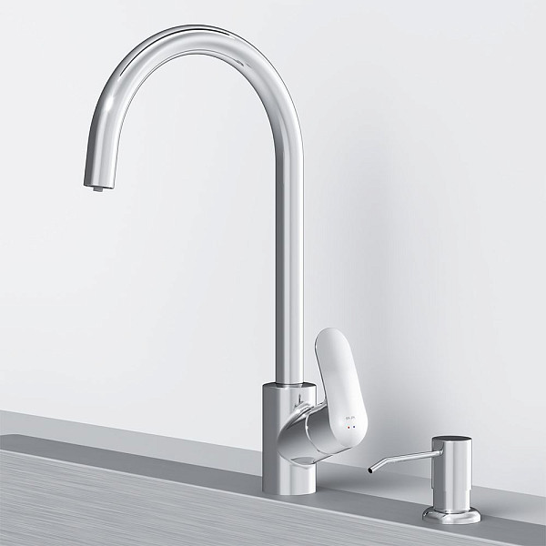 F8007T00 Like, набор 3в1: смеситель для кухни с каналом для питьевой воды, фильтр, диспенсер, хром,