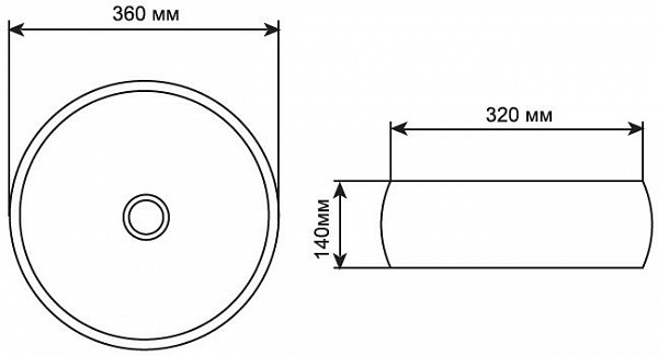 Раковина Aquanet Round-1 36 ROUND-1