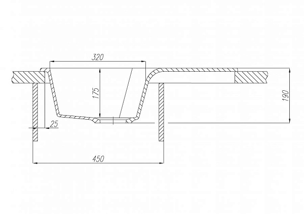Мойка для кухни Aquaton Монца прямоугольная с крылом серая 1A716032MC230