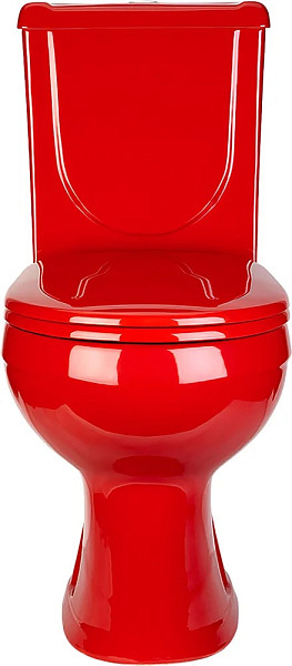 Унитаз-компакт Оскольская керамика Ирида Стандарт, с горизонтальным выпуском, красный