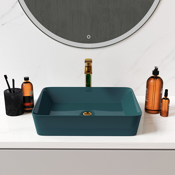 Раковина GR-3016OLM (480*370*135) СВЕТЛОЗЕЛЕНАЯ МАТОВАЯ