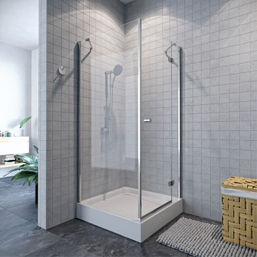 Душевое ограждение  "KOLLER POOL" Waterfall Line AC9E 900x900x1850 прозрачное Transparent  6мм CALC FREE хром