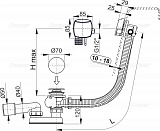 Сифон для ванны AlcaPlast A565CRM1-80