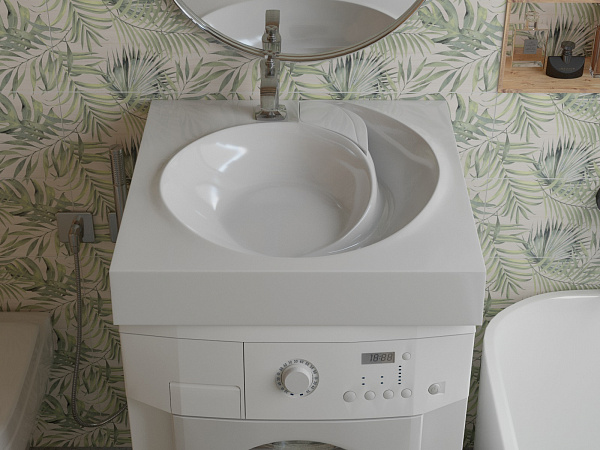 Раковина над стиральной машиной Киото 60*60 с кронштейнами