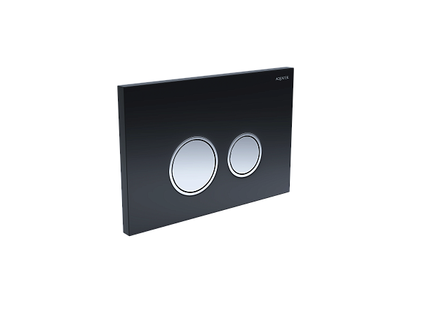 Панель смыва Aquatek KDI-0000029 черный, закаленное стекло (клавиша круглая,ободок хром)