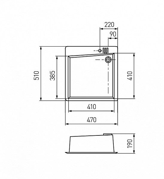 Мойка для кухни Aquaton Парма квадратная серый шелк 1A713032PM250