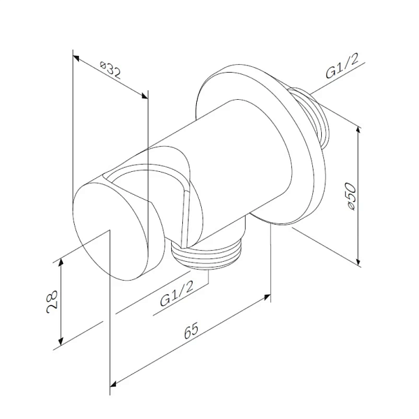 F0602100 Шланговое подсоединение с держателем, хром, шт.