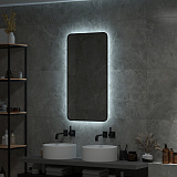 Зеркало Континент "Torry Led" с фоновой подсветкой, бесконтактным сенсором, черной окантовкой 600х1000
