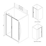 W90G-150-1-195MBr Gem Solo Дверь душевая 150х195, стекло бронзовое, профиль матовый хром