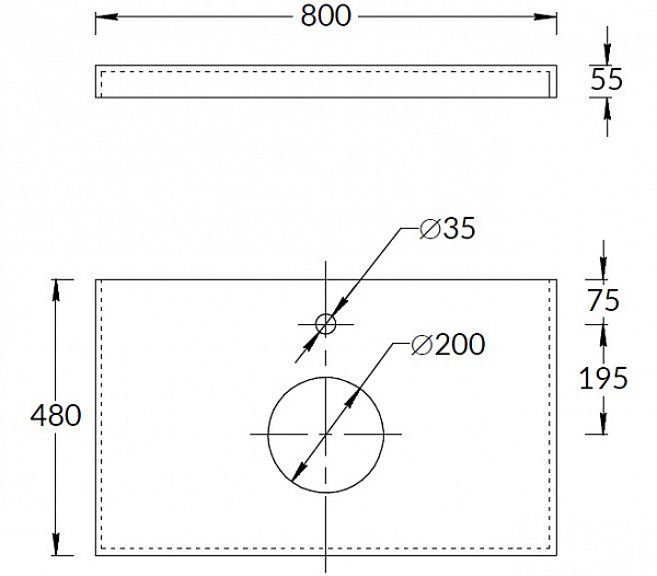 Столешница для раковины Kerama Marazzi Canaletto 80 см CN80.SG560702R