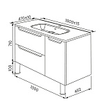 Тумба напольная, белая, 100 см, Edifice, IDDIS, EDI10WFi95. Подходит умывальник 0101000i28