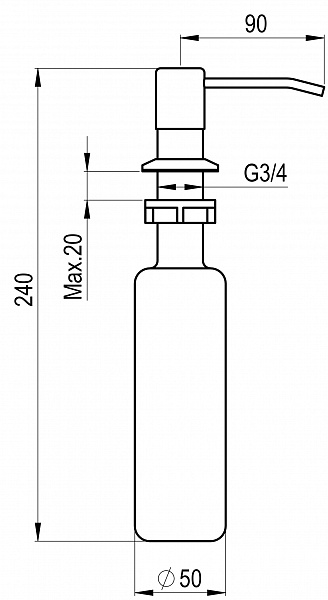 Дозатор для кухни Granula классик, 1403cl