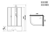 Душ.каб. NG-2510-14RBKT (1200х800х2100-2400) высокий поддон(40см) стекло ТОНИРОВАННОЕ 4 места