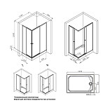 W94G-403-12080-BТ Душевое ограждение X-Joy Square Slide 120х80, черный, прозрачное