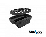 Душевой поддон под плитку Confluo Board UNI 1200 со встроенный лотком Frameless Line Black Glass 550 Pestan