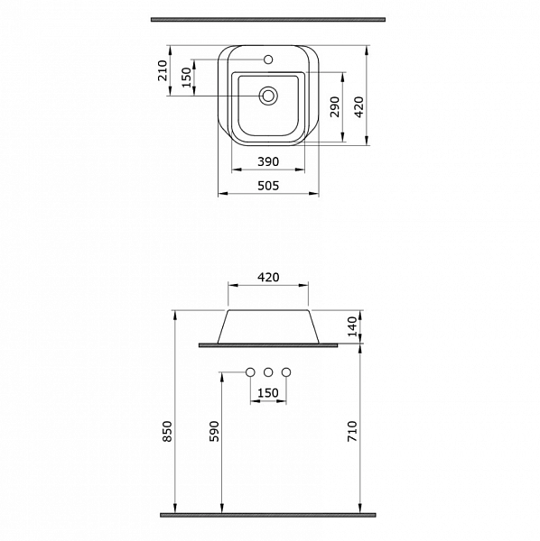 Раковина Bocchi Firenze 1074-001-0126 белая