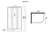 Душ.каб. NG-4312-14L (1200х800х2150) низкий поддон(13см) стекло МАТОВОЕ 3 места