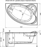 Фронтальная панель для ванны Aquanet Mayorca 150 R 00161977