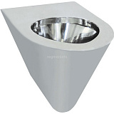 Туалет из нержавеющей стали без сливного бака треугольный глянцевый 380х355х640, шт