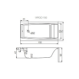 Акриловая ванна Cersanit Virgo 150x75 63352
