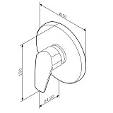 F9075000 Gem, cмеситель д/душа монтируемый в стену, хром, шт.