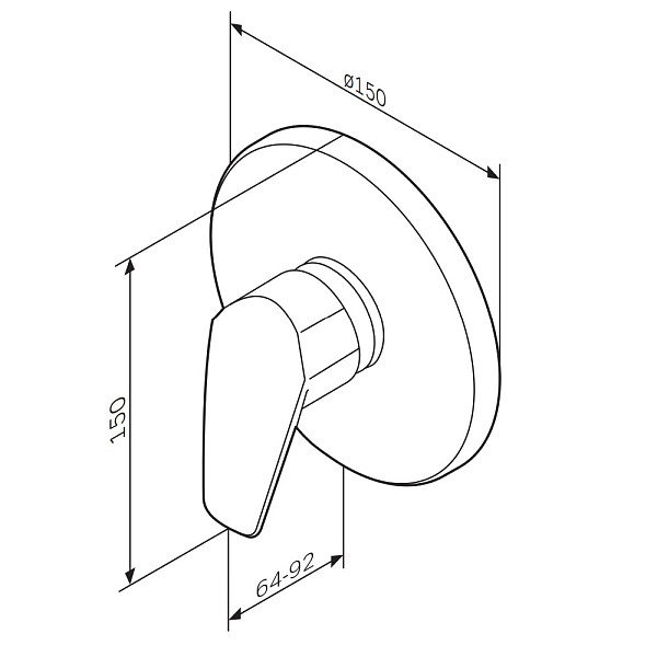 F9075000 Gem, cмеситель д/душа монтируемый в стену, хром, шт.