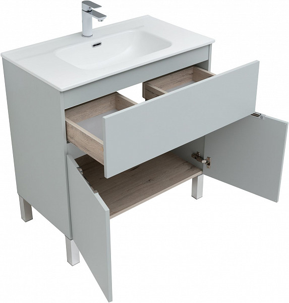 Мебель для ванной Aquanet Алвита New 80 1 ящик, 2 дверцы, серый 00274211
