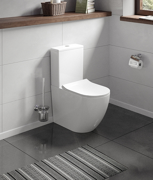 Унитаз-чаша "Koller Pool" ROUND Rimless, сиденье дюропласт: SoftClose, Take Off, антибактериальное покрытие, система «Антивсплеск»