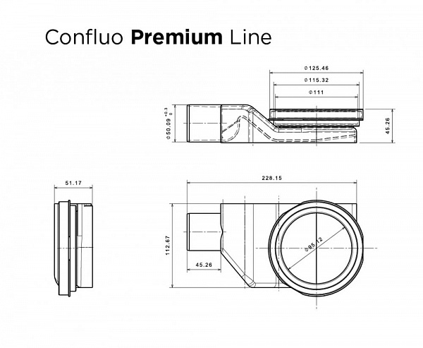 Душевой лоток Pestan Confluo Premium Line 450 Gold