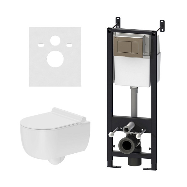 DX36.IS10151.1701 Инсталляция с клав глянц хром с подв унит Scandinavian Pure безободк с сид м/лифт