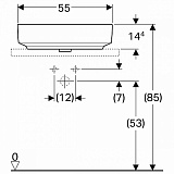 Раковина накладная 40x55 см Geberit VariForm 500.779.01.2 без отверстия перелива