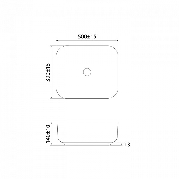 Чёрный матовый умывальник накладной, Bridge, IDDIS, BRIBM05i27