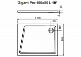 Душевой поддон Ravak Gigant Pro 10° 100x80 L белый XA05A40101L