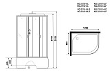 Душ.каб. NG-2510-14L (1200х800х2150) высокий поддон(40см) стекло ТОНИРОВАННОЕ 4 места